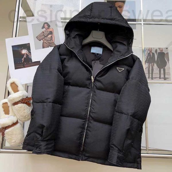

men's down & parkas designer winter coat for mens womens fashion warm puffer jackets classic pattern coats women stylish hooded jacket, Black