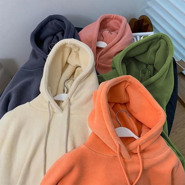 

sweater sweatshirt women loose solid oversize hooded korean autumn long sleeve pullovers fleece thick hoodies streetwear vjrdd, Black