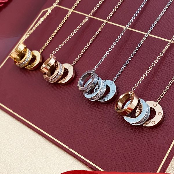 

gold chain with pendant custom jewelry love necklace 14k real gold luxury carti necklace ffor teen girls women loop charms name pendant chai, Silver