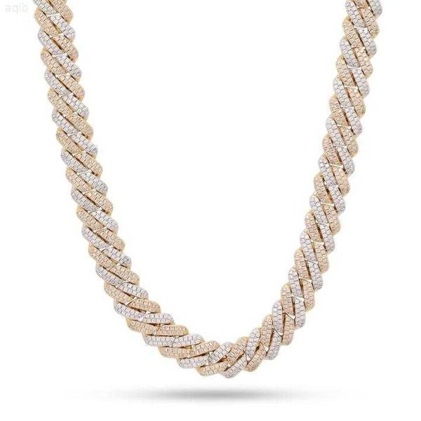 

hip hop jewelry moissanite cuban necklace ice out diamond cuban link 18-26mm iced miami cuban chain, Silver