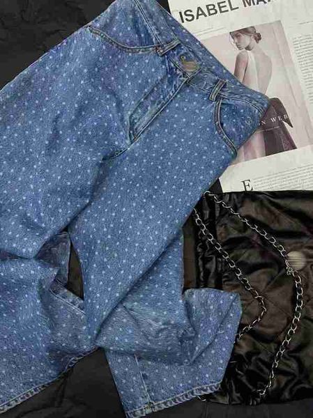 

designer women's jeans 2023 new spring summer print fashion designer brand same style pants 8hqe, Blue