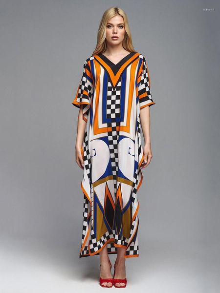 

women's swimwear fitshinling 2023 in summer long dress large size print robe beach outfits for women clothes boho pareo outing sale, White;black