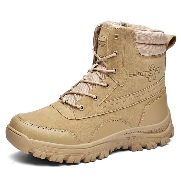 

casual shoes outdoor combat anti-skid tactical boots military boots as training shoes outdoor desert mountaineering high-shoes 351, Black