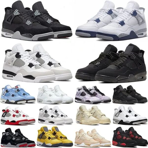 

2023basketballs shoes military black cats jumpman 4s for mens womens designer casual zen master sail university blue bred plate-forme men tr