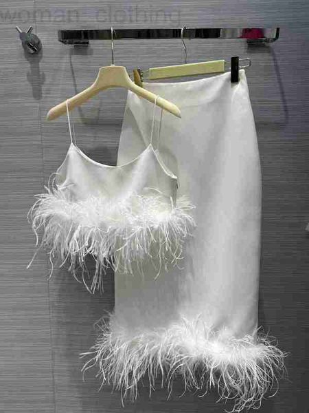 

designer two piece dress 2023 new spring summer and skirts brand same style 2 pieces sets women's 5gb0, White