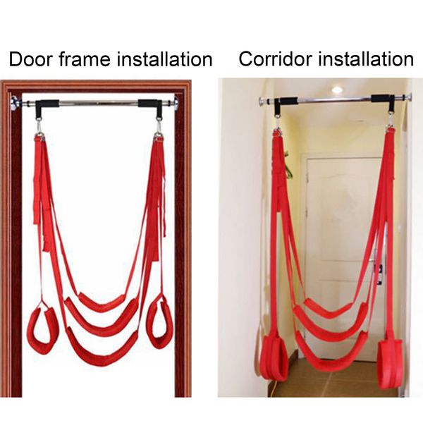 

set couples soft hanging door swing bandage furniture fetish adults erotic toys, Black;white