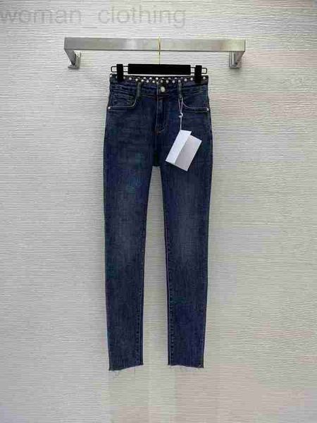 

designer jeans 2022 autumn winter fashion designer skinny slim brand same style luxury women's pants oc3g, Blue