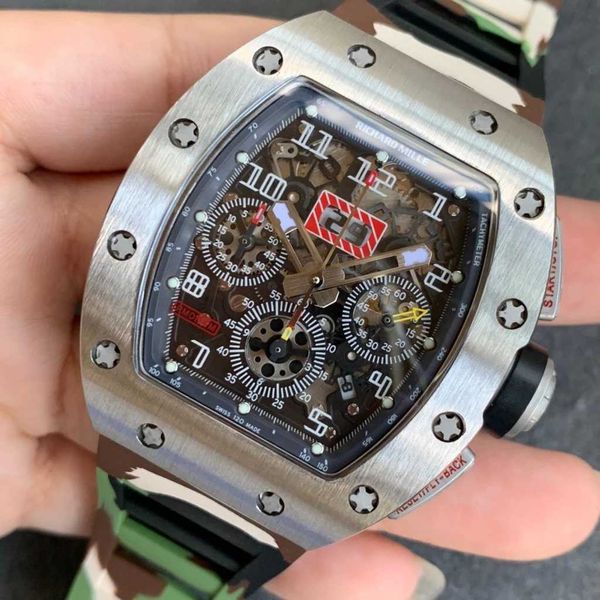 

luxury automatic mechanical watch richa milles kv factory felipe mass series men rm011 chronograph matte black ti 1kfu