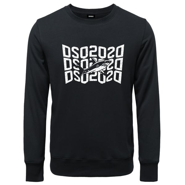 

men's hoodies dsq2 preferred round neck sweater spring and autumn men's fashion casual couple wear long sleeve youth versatile bot, Black