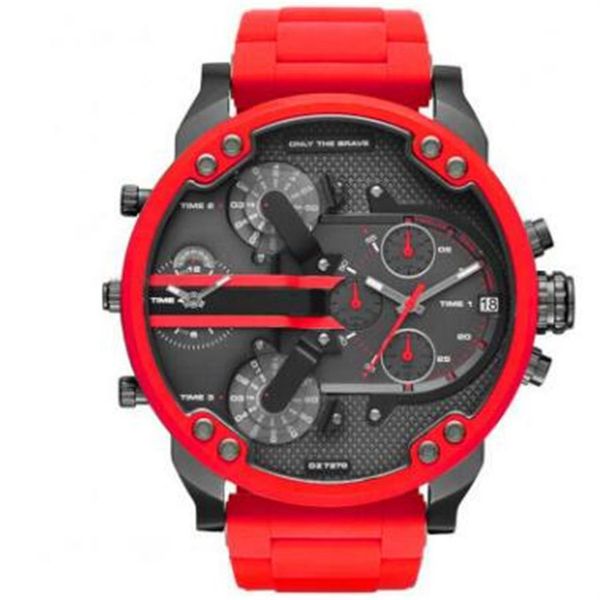 

casual fashion big red watch brazilian big dial watch men military sports watch whole dz7370 gift250x, Slivery;brown