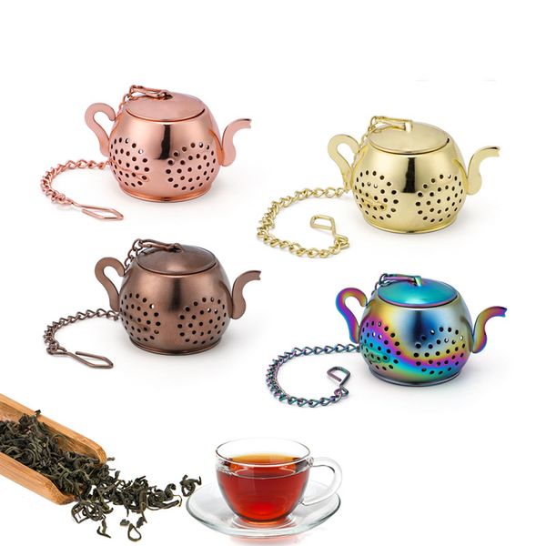 

gold 304 stainless steel tea tea tools infuser teapot tray spice tea strainer herbal filter teaware accessories kitchen tools tea infuser