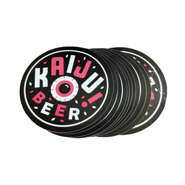 

oem die cutting circle adhesive label printing waterproof logo vinyl round sticker custom