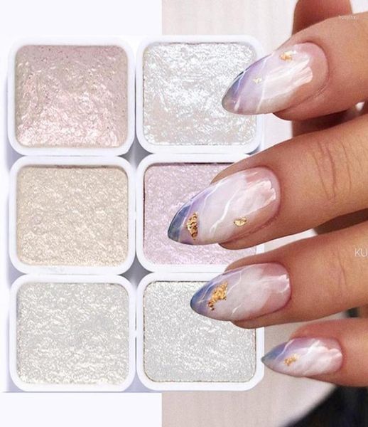 

nail glitter 612pcs pearl sparkle blooming paints watercolor powder for nails abstract art pigment chrome polish manicuring3417597, Silver;gold