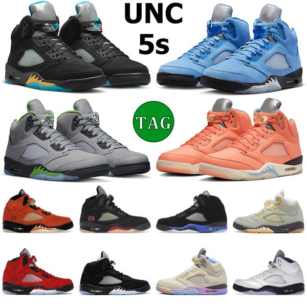 

5 men basketball shoes 5s unc racer university blue aqua crimson bliss green bean dark concord black metallic moonlight mens trainers sports