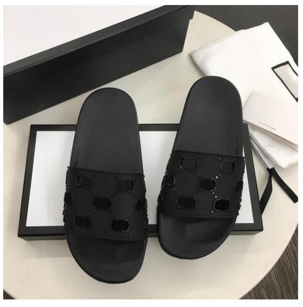 

2023 slippers for men luxury new pool slide summer fashion wide flat slippery thick sandals flip flops women designer shoes h0415, Black