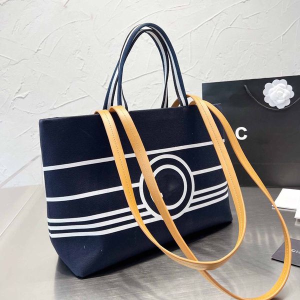 

navy striped denim beach bag womens underarm bags with handle portable luxury designer card bags large capacity multipurpose outdoor handbag