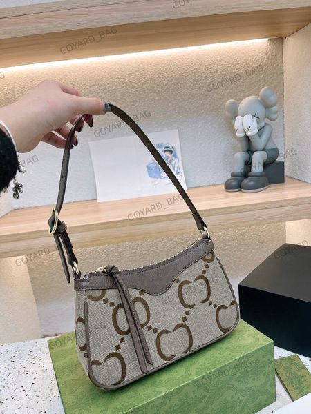 

crescent half moon bag ladies underarm bags letter embossed hobo canvas luxurys designer leather vintage handbag adjustable strap shoulder b