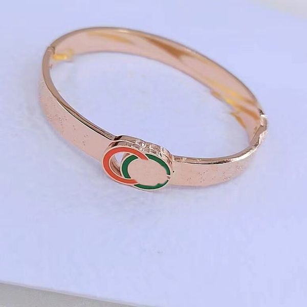 

designer jewelry 7style fashion brand designer bracelets women letter bangle crystal 18k gold plated stainless steel wedding lovers jewelry, Black