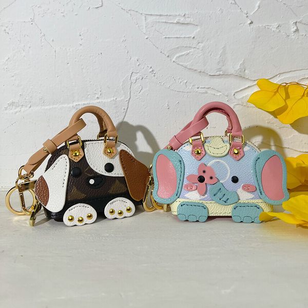 

couple cute puppy purse pendant coin bag keychain hardware metal buckle handbag designer high-quality leather purse women's purse exqui