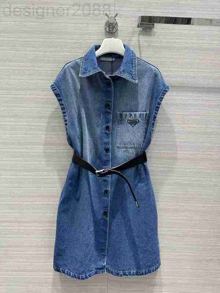 

runway dresses designer milan dresses 2023 new spring summer lapel neck sleeveless women's brand same style 0211-16 6ena, Black
