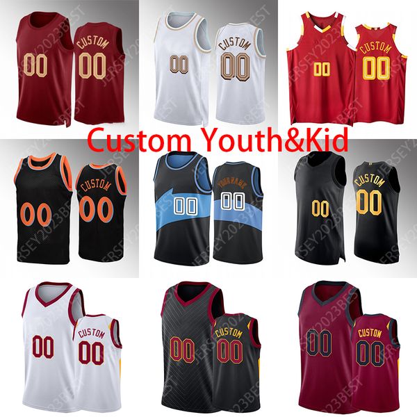 

custom youth kids 45 mitchell 0 love darius basketball jerseys 10 garland collin 2 sexton cedi 16 osman jarrett 31 allen ricky 3 rubio lauri, Black;red