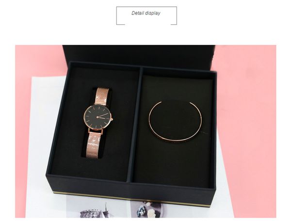 

with original box d - wellington women watches 32mm fashion dress quartz woman gift bracelets female clock lady relogio montre femme, Slivery;brown