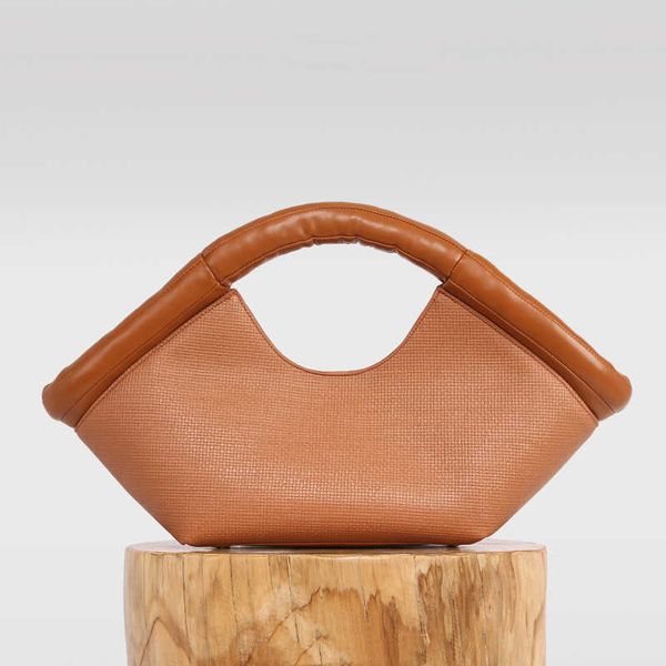 

casual retro trend solid color fan-shaped design big size super large capacity high-quality women chic shoulder armpit bag purse 230304