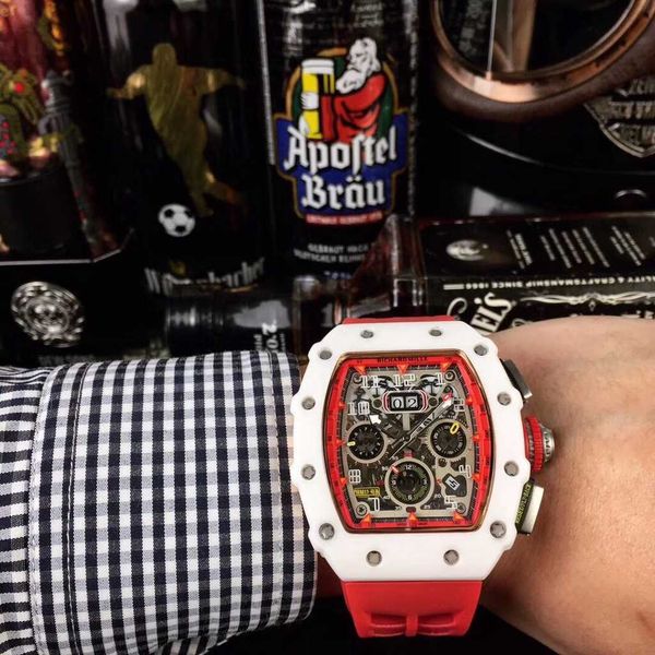 

luxury automatic mechanical watch richa milles rm11-03 swiss movement sapphire mirror imported rubber strap mens sport brand wrl8