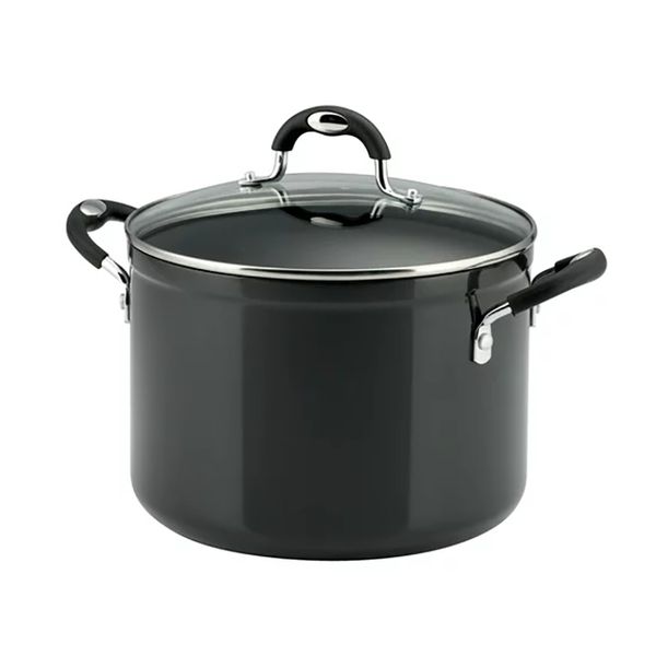 

tramontina 8 qt style gray non stick covered stock pot