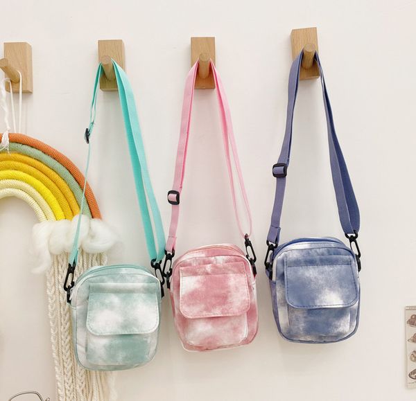 

ins girls tie-dye handbags fashion boys messenger phone bags children single shoulder sports casual bag z0611, Black