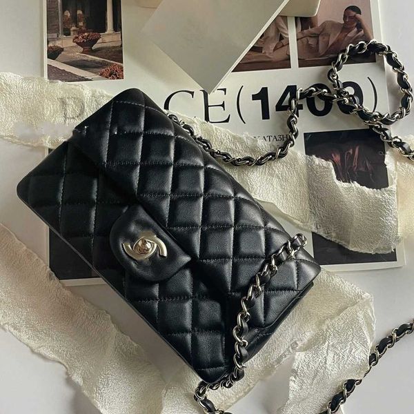 

cc designer luxury channelity bags for women black handbag crossbody leather chain slant shoulder clutc flap totes bag purses solid hasp wai