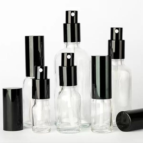 

empty perfume glass bottles with black pump sprayer clear sprayer bottle 5-100ml