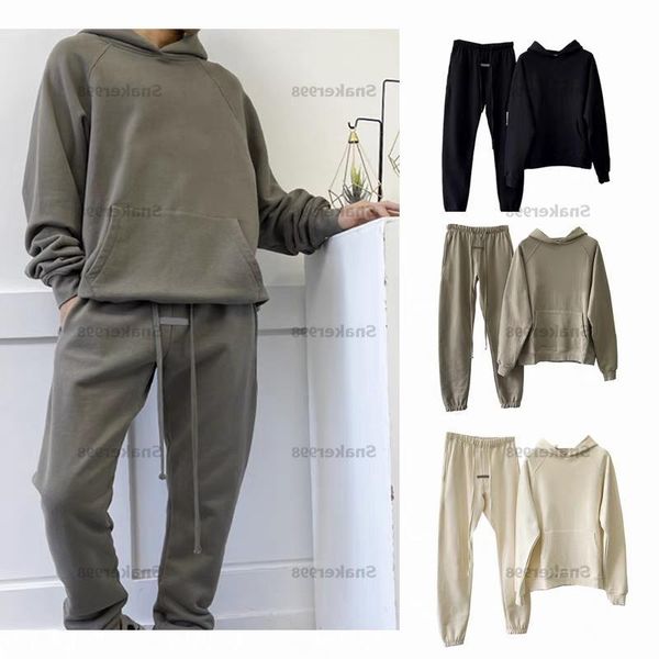 

sweater fashion mens plush hooded tracksuits mans womens streetwear loose hoodies multicolor suit hiphop couple warm streetwear suits kaadq, Black