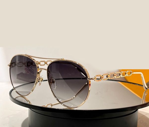 

chain pilot sunglasses for women gold metal frame grey shaded women fashion sun glasses designers sunglasses occhiali da sole sunnies uv400, White;black