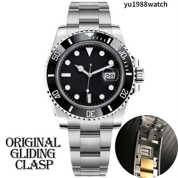 

mens automatic mechanical ceramics watches 41mm full stainless steel gliding clasp swimming wristwatches sapphire luminous watch u300g, Slivery;brown