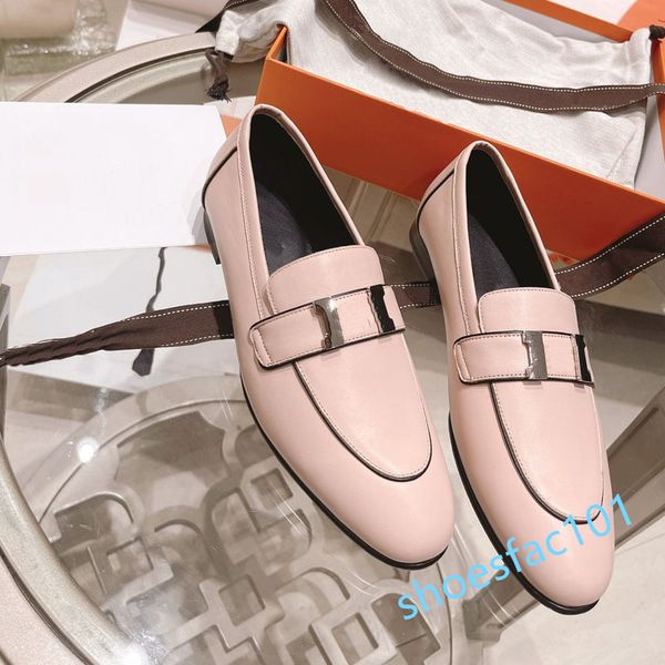 

latest platform dress shoes for womens office luxury designer loafers classic buckle 100% cowhide mules party muffin lace up loafer flat sho, Black