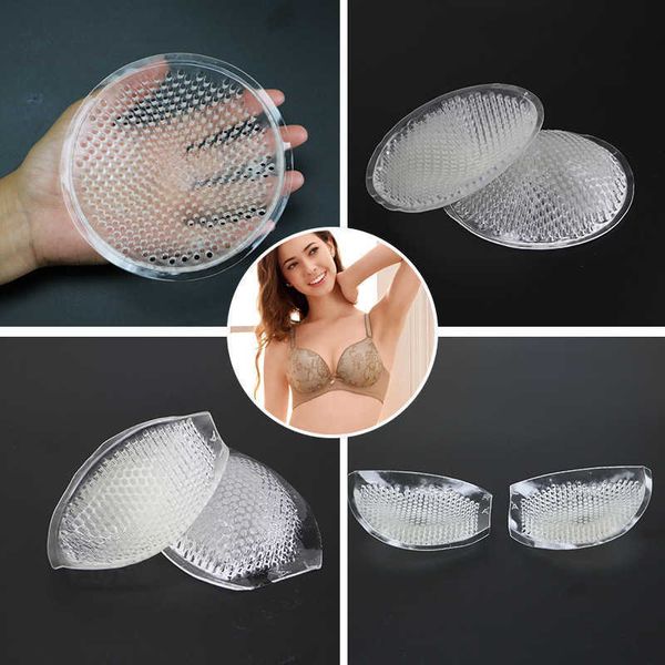 

breast pad new women insert intimate bra pads accessories transparent clear silicone push up pad swimsuit bikini breathable chest enhancers