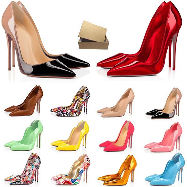 

designer high heels dress shoes sneakers women luxury glitter rivets triple black nude pink white purple patent leather suede 8cm 10cm 12 cm