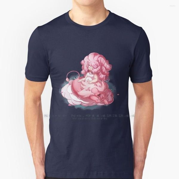 

men's t shirts rose and lion shirt cotton 6xl steven universe crystal gems pink quartz su flower nature fluffy kitty pet, White;black