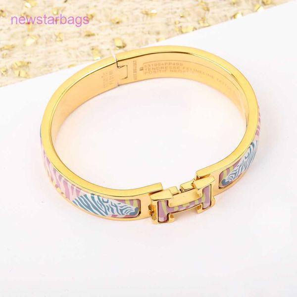 

designer herms bracelet online shop copper enamel bangle luxury designers france brand classic pattern sterling silve, Black