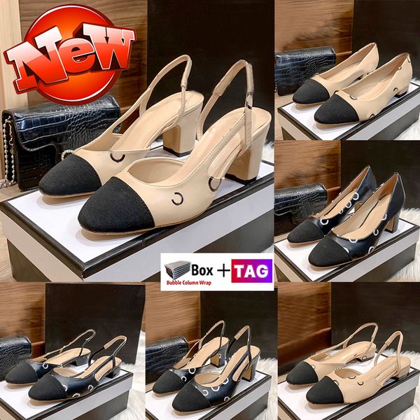 

women cnel dress shoes cctiy sandals womens loafers goatskin cap toe ladies sandal party wedding high heels genuine leather low heels slippe, Black