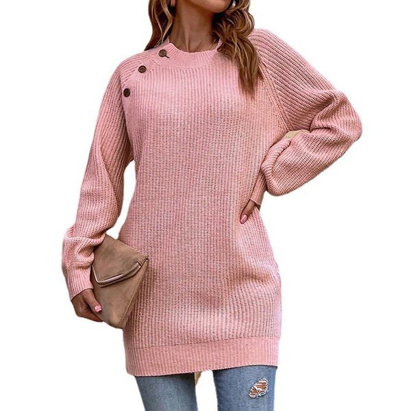 

crew half slant single breasted women's sweaters loose casual solid knitted short sheath dress pullover lady blouse with loose lantern, White;black