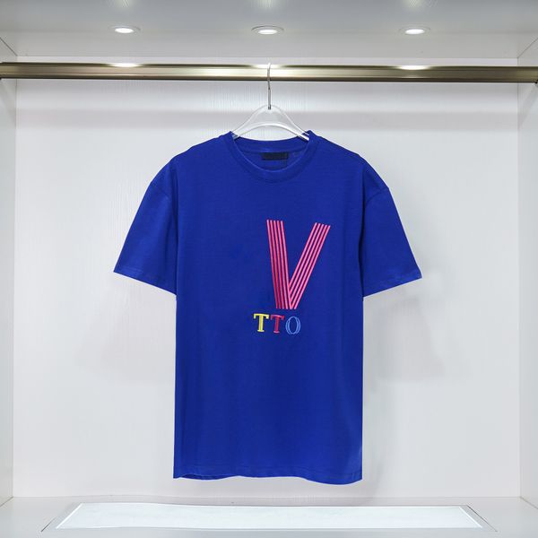 

23SS Designer Men's T-shirts Letter Printed Tee Summer Mens And Womens Cotton T-Shirts Hip Hop High Street Tops, Blue