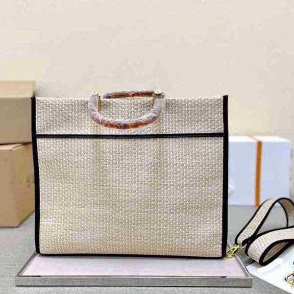 

fbag shoulder bags straw letter decoration tote wallet suitable for summer seaside vacation high capacity with diagonal strap brand designer