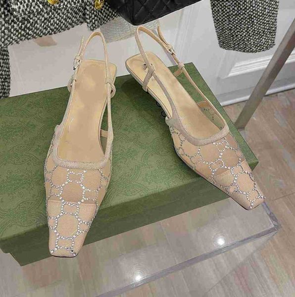 

sandals designer sling back like summer fashion women luxury rhinestone wedding sandles sliders high heels shoes with box2023, Black