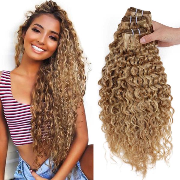 

wig caps real beauty ombre peruvian water wave p27613 two tone remy human hair extensions weave bundles auburn 12"26", Black;brown