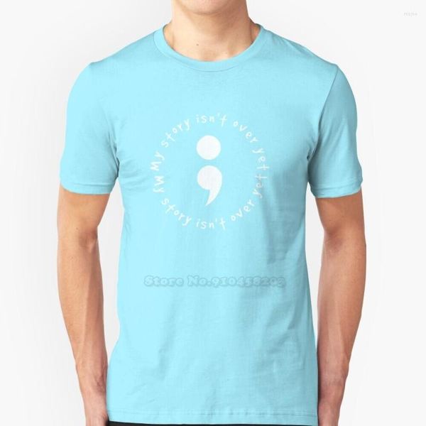 

t shirttmen's t shirts my story isn't over yet men t-shirt soft comfortable tshirt tee shirt clothes isnt semi colon t, White;black