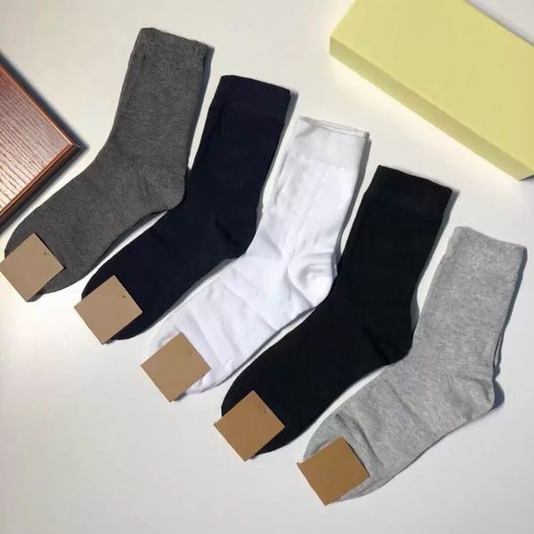 

2023 sock designer mens and womens socks five brands of luxurys sports winter net letter knit sock cotton with boxes m1, Black