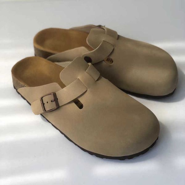 

2023 designer sandals women slide slippers boston arizona tokio cork birks clogs soft footbed clogs suede leather buckle strap shoes outdoor, Black