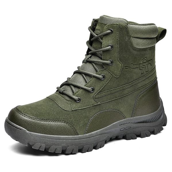 

casual shoes outdoor combat anti-skid tactical boots military boots as training shoes outdoor desert mountaineering high-shoes 341, Black